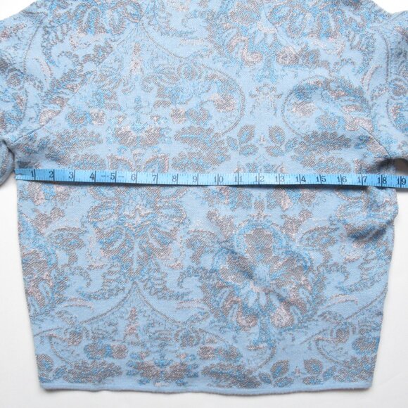 NWOT Anthropologie The Beatriz Mock-Neck Sweater: Lurex Edition Blue Small - Picture 6 of 9